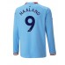 Cheap Manchester City Erling Haaland #9 Home Football Shirt 2022-23 Long Sleeve